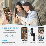 K9 2 in 1 Wireless Clip-on Auto Noise Cancelling Live Mini-Mikrofon, Anschluss: Typ-C – Bild 4