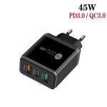 45 W PD25W + 2 x QC3.0 USB-Multi-Port-Ladegerät mit USB-auf-8-Pin-Kabel, EU-Stecker, EU Plug + USB to 8 Pin Cable – Bild 8