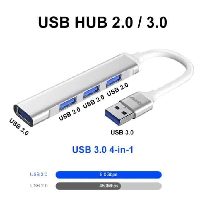 ENKAY Hat-Prince ENK-AT114 4 Ports USB 3.0 Splitter Multi-Ports Expansion HUB Extender Connector Adapter, USB 3.0, Type-C – Bild 8