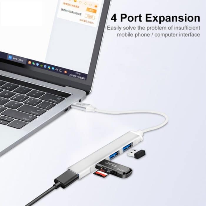 ENKAY Hat-Prince ENK-AT114 4 Ports USB 3.0 Splitter Multi-Ports Expansion HUB Extender Connector Adapter, USB 3.0, Type-C – Bild 3
