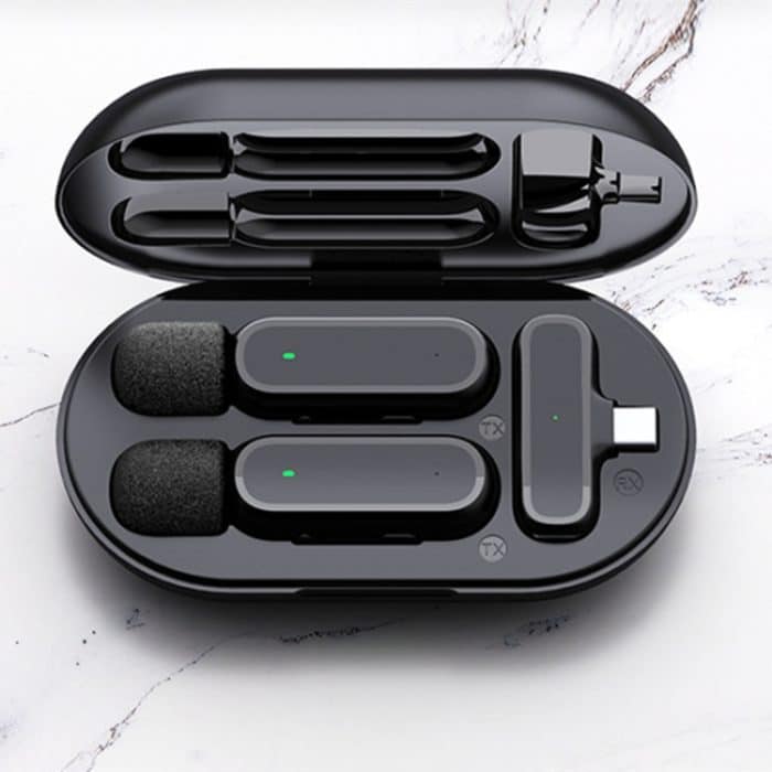 K61 Tragbares kabelloses Ansteckmikrofon mit Geräuschunterdrückung für Aufnahmen – Bild 2