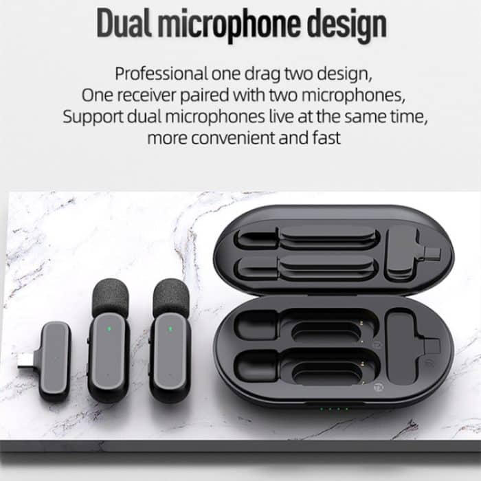 K61 Tragbares kabelloses Ansteckmikrofon mit Geräuschunterdrückung für Aufnahmen – Bild 6