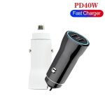 TE-P8 40W PD20W + PD20W Dual Port PD3.0 Autoladegerät mit Typ-C-zu-Typ-C-Datenkabel, Länge: 1 m – Bild 2