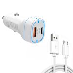 38 W PD20W + QC3.0 USB-Autoladegerät mit USB-auf-Micro-USB-Datenkabel, Länge: 1 m, USB to Micro USB Cable (White), USB to Micro USB Cable (Black)