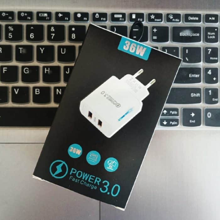 36-W-Dual-Port-QC3.0-USB-Ladegerät mit 3-A-USB-auf-8-Pin-Datenkabel, EU-Stecker, EU Plug + USB to 8 Pin Cable – Bild 6