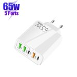65 W Dual PD Typ-C + 3 x USB Multi-Port-Ladegerät für Telefon und Tablet-PC, EU-Stecker, EU Plug – Bild 6