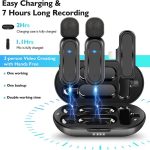 One by Two Kabelloses Lavalier-Mikrofon, kabelloses Rauschunterdrückungsmikrofon mit Ladeetui, Anschluss: 8-polig – Bild 2