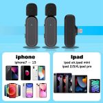 One by Two Kabelloses Lavalier-Mikrofon, kabelloses Rauschunterdrückungsmikrofon mit Ladeetui, Anschluss: 8-polig – Bild 8