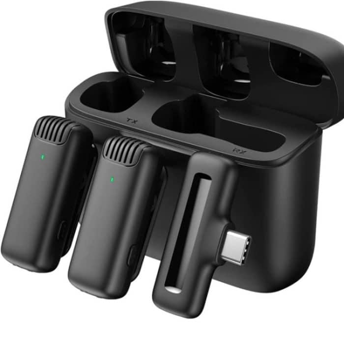 Kabelloses Lavaliermikrofon Ansteckmikrofon für Typ-C / USB-C-Geräte mit Ladekoffer – Bild 1