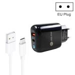 PD04 Typ-C + USB-Handy-Ladegerät mit USB-auf-Typ-C-Kabel, EU-Stecker, EU Plug + USB to Type-C Cable