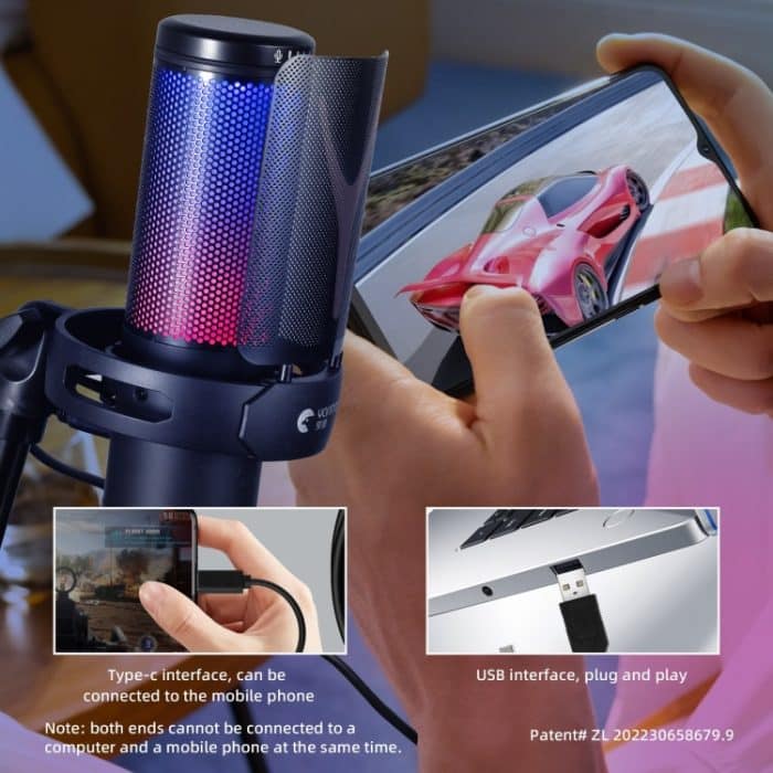 Yanmai GM7 USB-Gaming-Laptop-Mikrofon mit RGB-Licht – Bild 5