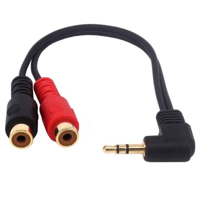 JUNSUNMAY 3,5-mm-Winkelstecker auf Dual-RCA-Stereo-Audiokabel-Adapter 20 cm – Bild 1