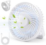 Multifunktionaler LED-wiederaufladbarer tragbarer Zelt-Camping-Ventilator für den Außenbereich, Black, White – Bild 3