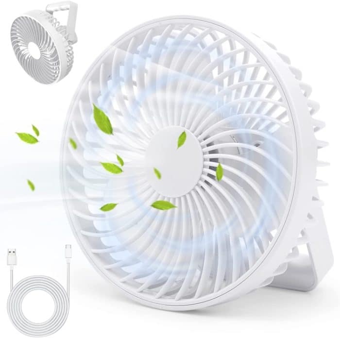 Multifunktionaler LED-wiederaufladbarer tragbarer Zelt-Camping-Ventilator für den Außenbereich, Black, White – Bild 3