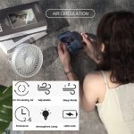 Multifunktionaler LED-wiederaufladbarer tragbarer Zelt-Camping-Ventilator für den Außenbereich, Black, White – Bild 4