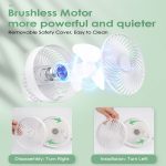 Multifunktionaler LED-wiederaufladbarer tragbarer Zelt-Camping-Ventilator für den Außenbereich, Black, White – Bild 5