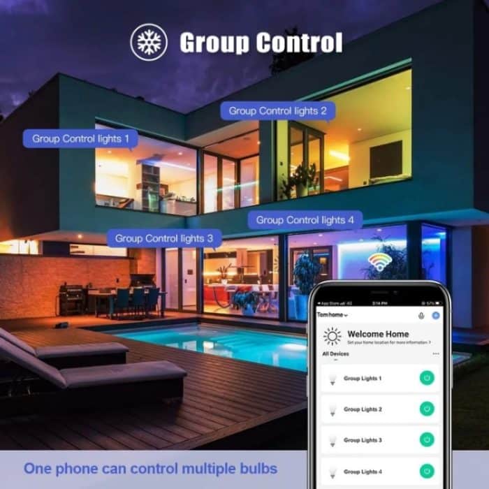 DP01 2 Stück TUYA WiFi Smart Glühbirne 15W E26 E27 RGB + Weiß + Warmweiße LED-Birne – Bild 5