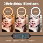 Apexel FL20 10-Zoll-LED-Ringlicht Faltbare Metallschwingarm-Schreibtischlampe mit Ständer und Telefonhalter – Bild 4