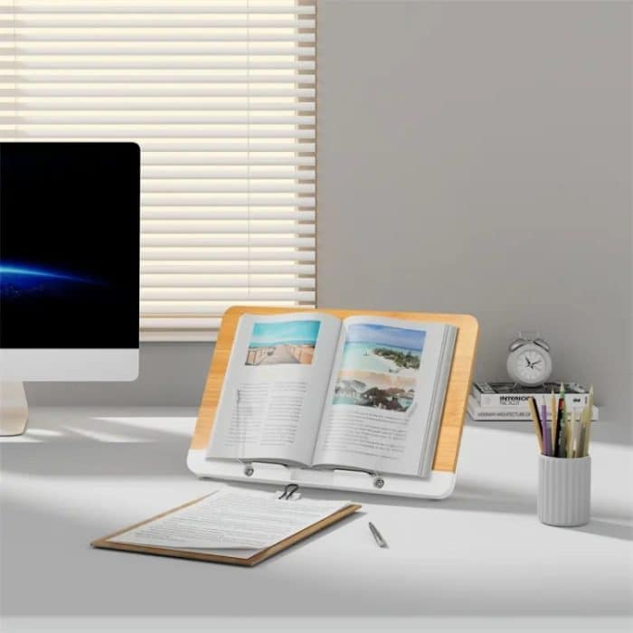 BG-2 Hölzerner faltbarer Bücherregal-Tablet-PC-Stützständer – Bild 3