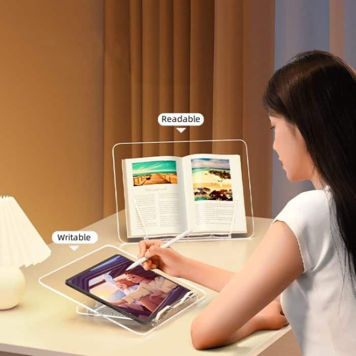 BG-2Y Für iPad Tablet PC Winkelverstellbares transparentes Acryl-Leseregal – Bild 4