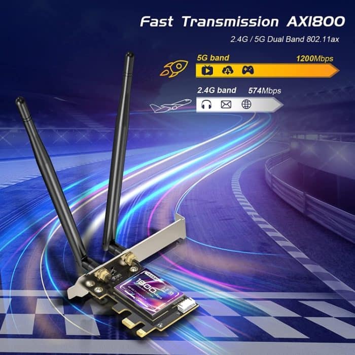 EDUP EP-9658 PCI-E WiFi 6-Karte AX1800M Bluetooth 5.2-Adapter für Desktop-PC, 2,4 GHz/5,8 GHz Dualband Wireless PCI-E interne Netzwerkkarte – Bild 8