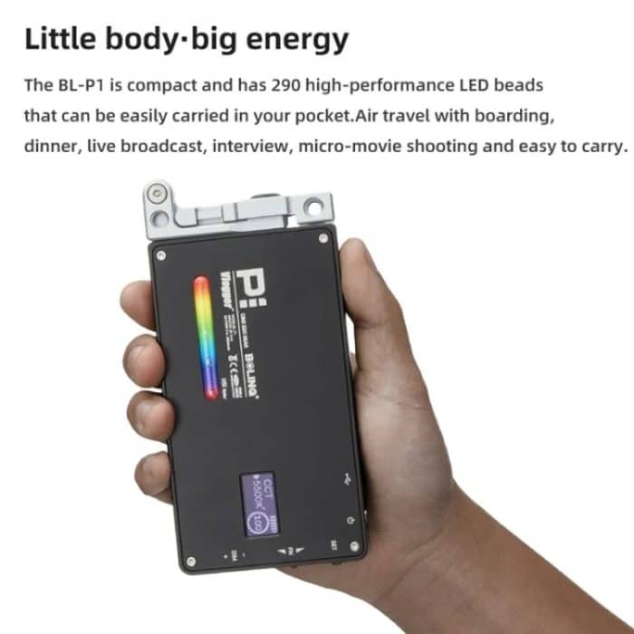 BL-P1 Tragbares RGB-Taschenfülllicht, vollfarbiges 2500-8500K-Fotokameralicht – Bild 3