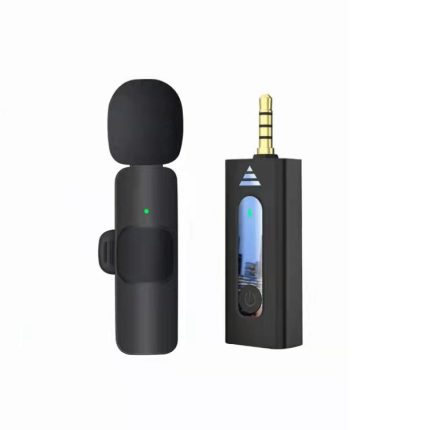 Drahtloses Lavalier-Mikrofon mit Rauschunterdrückung für Telefon/Kamera/Laptop/MacBook mit 3,5-mm-Empfänger, One by One, One by Two