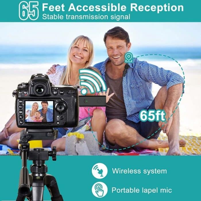 Drahtloses Lavalier-Mikrofon mit Rauschunterdrückung für Telefon/Kamera/Laptop/MacBook mit 3,5-mm-Empfänger, One by One, One by Two – Bild 4