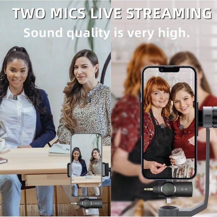 3-in-1-Mini-Wireless-Lavalier-Mikrofon für iPhone / iPad / Android / PC-Kamera, One by One, One by Two – Bild 6