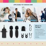 3-in-1-Mini-Wireless-Lavalier-Mikrofone für iPhone/Android/Kamera mit Rauschunterdrückungsfunktion, One by Two – Bild 11