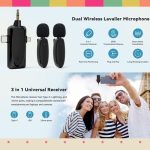 3-in-1-Mini-Wireless-Lavalier-Mikrofone für iPhone/Android/Kamera mit Rauschunterdrückungsfunktion, One by Two – Bild 9