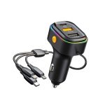 K5 mit 3-in-1-Ladekabel, Dual-USB + 1 Typ-C PD-Telefon-Schnellladeadapter, Autoladegerät