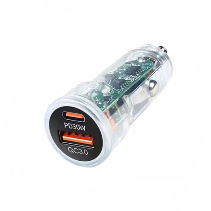 P35 48W PD30W+QC3.0 18W USB Transparentes Auto-Schnellladen, P35 (Transparent), P35 (Transparent Blue) – Bild 1
