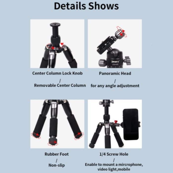 JMARY KT25+H30 für Selfie-Live-Streaming, leichtes tragbares Desktop-Mini-Stativ-Set – Bild 7