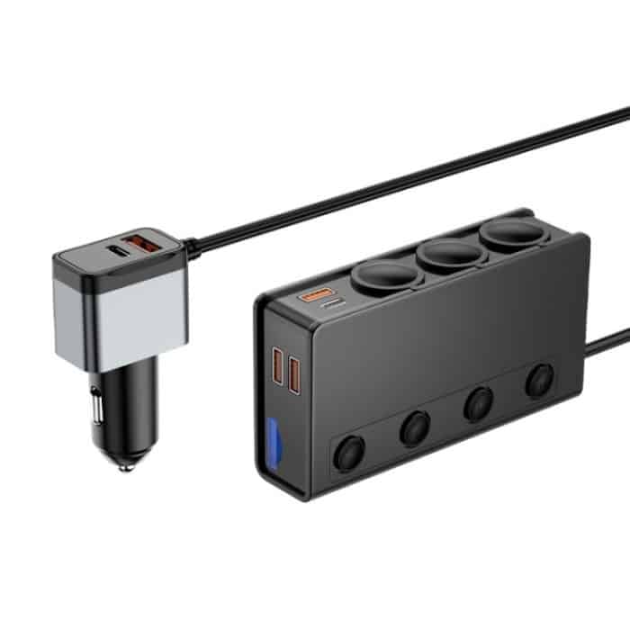 SYA0023146.jpg TR-54 9-in-1-Multi-Ports PD+QC3.0 USB-Autoladegerät 3-Sockel-Zigarettenanzünder-Splitter – Bild 1
