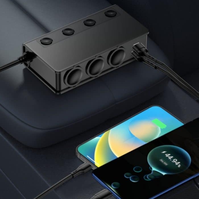 TR-54 9-in-1-Multi-Ports PD+QC3.0 USB-Autoladegerät 3-Sockel-Zigarettenanzünder-Splitter – Bild 7
