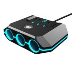 TR-52 mit LED-Spannungsanzeige QC3.0 Auto-Schnellladeadapter mit 3 Steckdosen