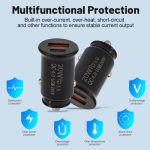 P10 Mini Style QC4.0 USB / PD20W Dual-Port-Autoladegerät, P10 (Black), P10 (White) – Bild 4