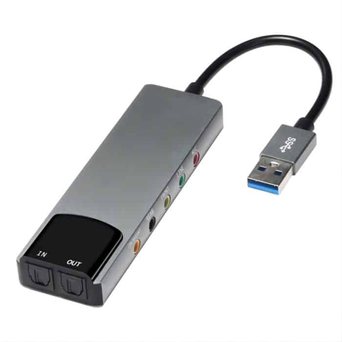 HY-601 6-in-1-USB-Multifunktions-Soundkarte USB + Audio 3.5 + 7.1CH / OPTISCH – Bild 3