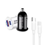 P10 Mini QC4.0 USB / PD20W Autoladegerät mit Typ-C-zu-Typ-C-Schnellladedatenkabel, P10 with Cable (Black), P10 with Cable (White) – Bild 2