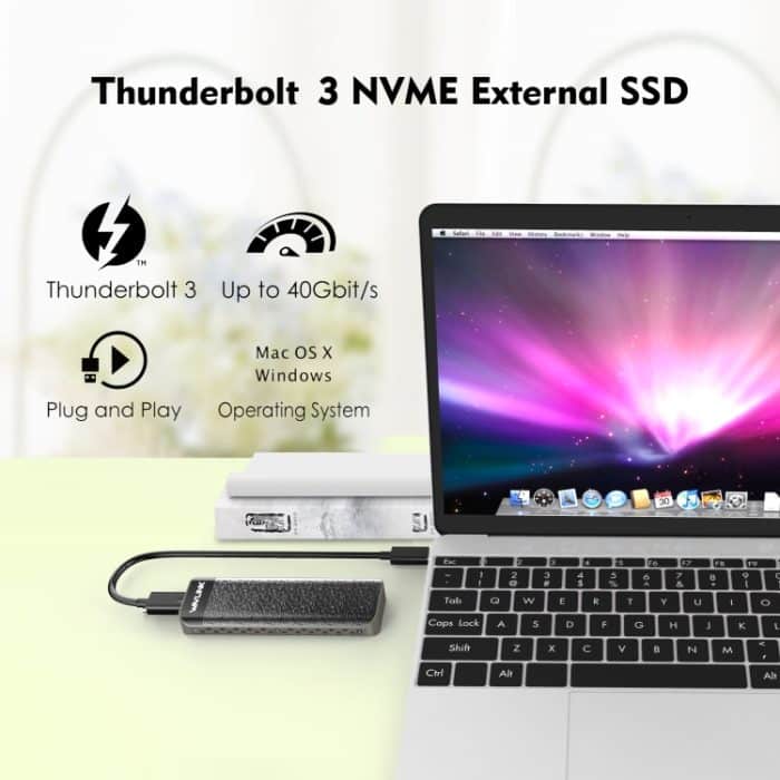 Wavlink UTE02 Thunderbolt 3 NVME M.2 Solid State Leder Metall SSD Externe Festplattenbox – Bild 5