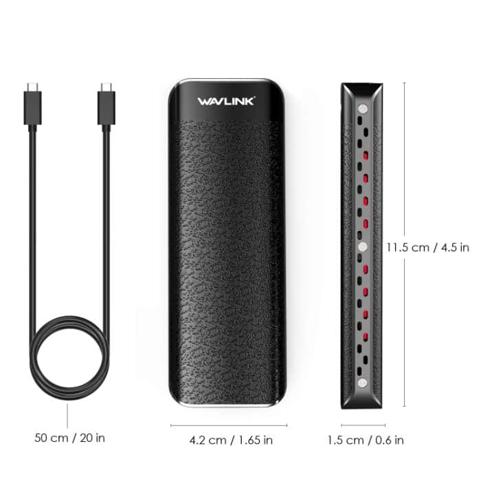 Wavlink UTE02 Thunderbolt 3 NVME M.2 Solid State Leder Metall SSD Externe Festplattenbox – Bild 6