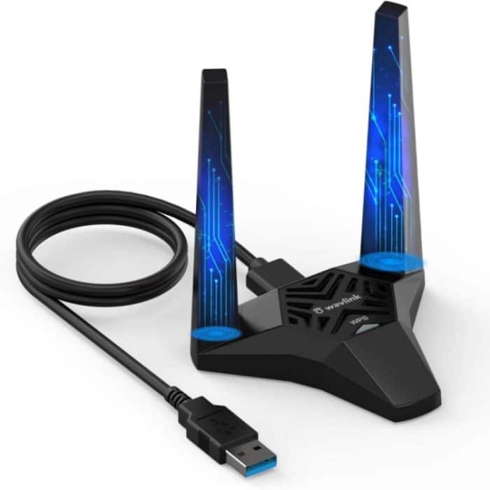 SYA0023419.jpg WAVLINK WN692A3 Verzögerungsfreier Gaming-Hochgeschwindigkeits-AC1300M-Wireless-Dualband-USB-3.0-Adapter – Bild 1
