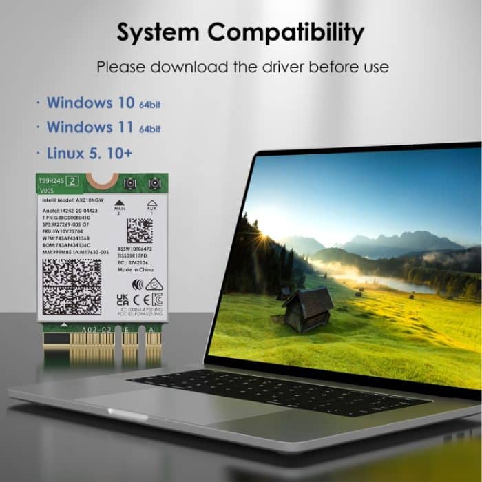 WAVLINK WN675X3M Tri-Band Wi-Fi 6E Netzwerkkartenmodul BT 5.2 5400 Mbit/s Netzwerkadapter – Bild 3