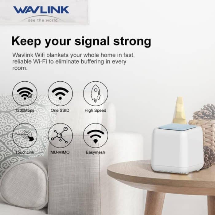 WAVLINK WN535M2 Für Home Office 2 stücke Mesh Wireless Router AC1200 Dual Band WiFi Signal Booster, US Plug, UK Plug, AU Plug – Bild 2