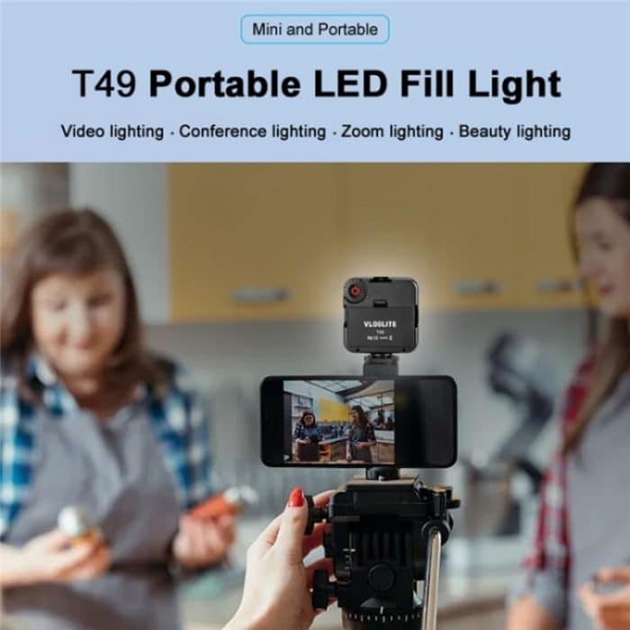 VLOGLITE T49 Tragbare LED-Videoleuchte 5600K Fotografie Fotobeleuchtung Panel Mini Fülllampe – Bild 3