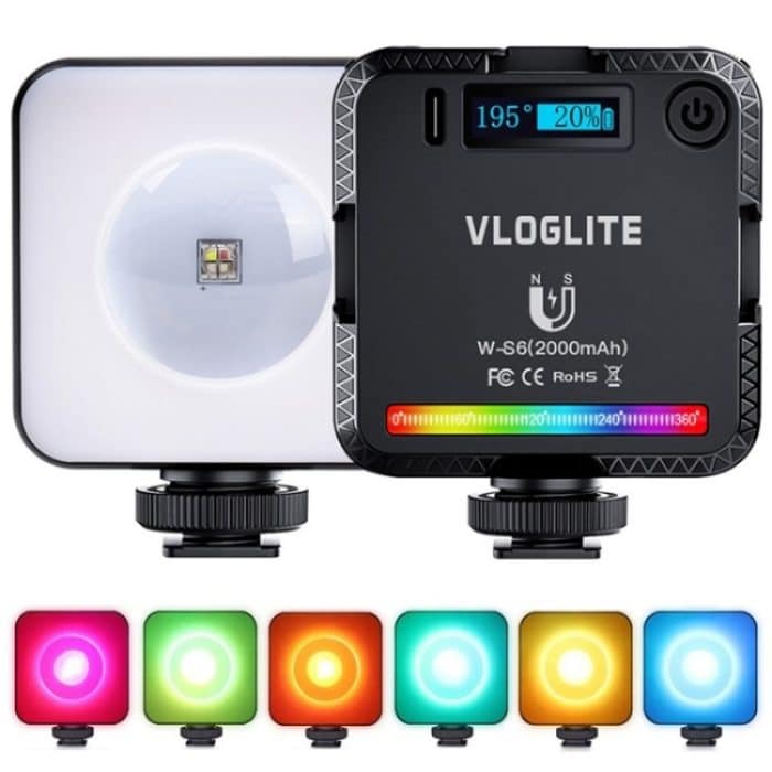 VLOGLITE W-S6 magnetische Mini-Vollfarb-RGB-LED-Kameralicht-Sonnenuntergang-Atmosphärenlampe – Bild 1