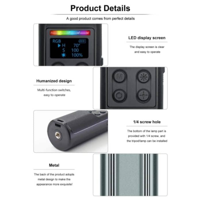 VLOGLITE W150RGB-II mit LCD-Display, RGB-Videoleuchte, Handleuchte, LED-Videoleuchte – Bild 7