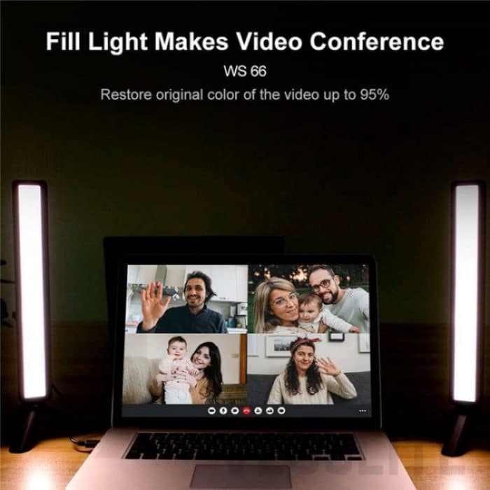 VLOGLITE WS66 LED-Webcam-Streaming-Lichter, Videokonferenz-Beleuchtung, Laptop-Licht mit Stativ – Bild 2