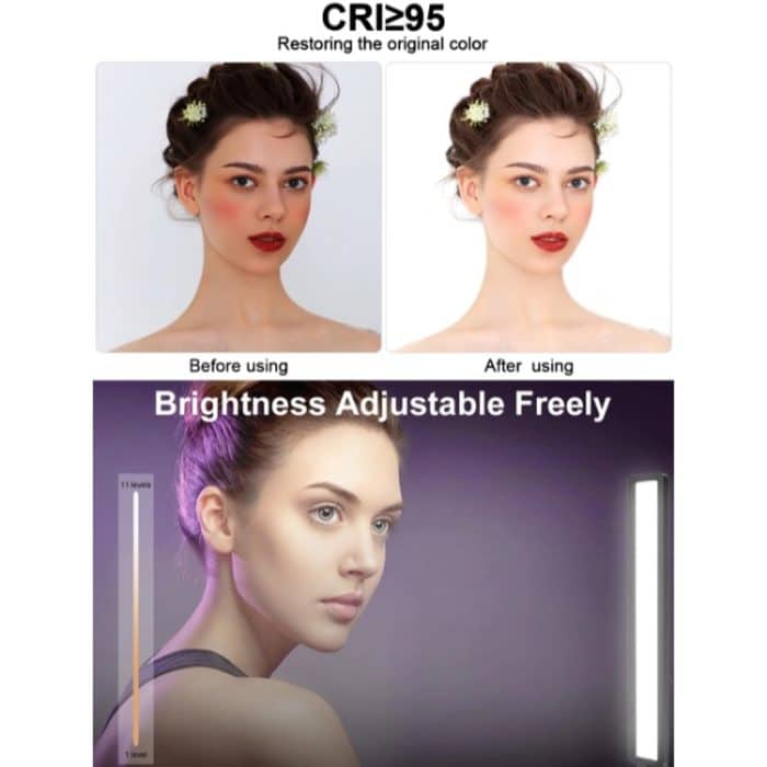 VLOGLITE WS66 LED-Webcam-Streaming-Lichter, Videokonferenz-Beleuchtung, Laptop-Licht mit Stativ – Bild 4